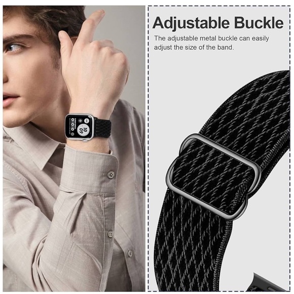 (2) Apple Watch Sport Loop Wristband Rhombus Weave & Buckle Blue & Green - Picture 8 of 11